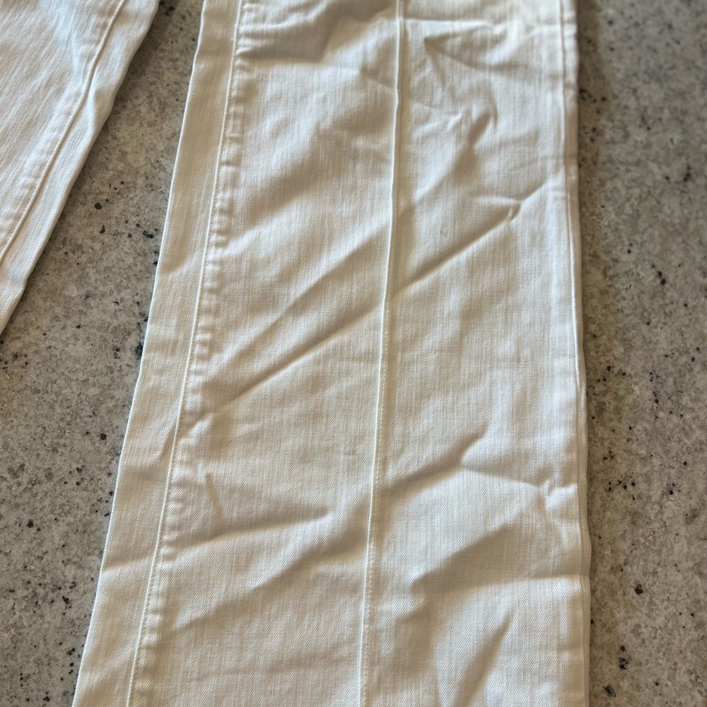 Johnny Was White High Rise Braided Wide Leg Jeans - Picture 3 of 13